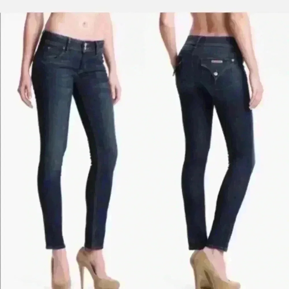Hudson Womens Dark Wash Collin Mid-Rise Skinny Jean 27